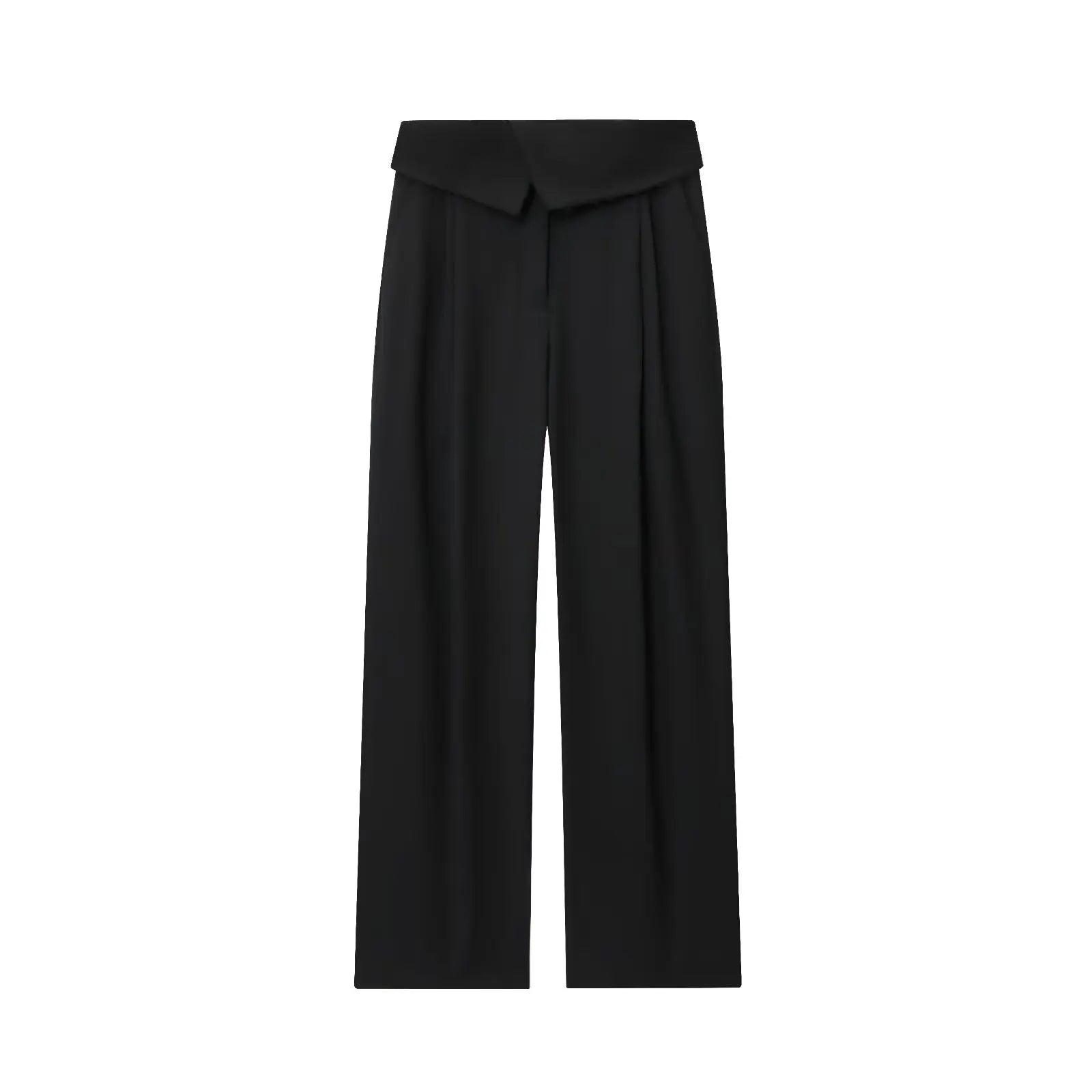 2025 New Women's High-Waisted Pants Asymmetrical Zipper Pleated Straight-Leg Pants Elegant and Versatile Commuter Pants