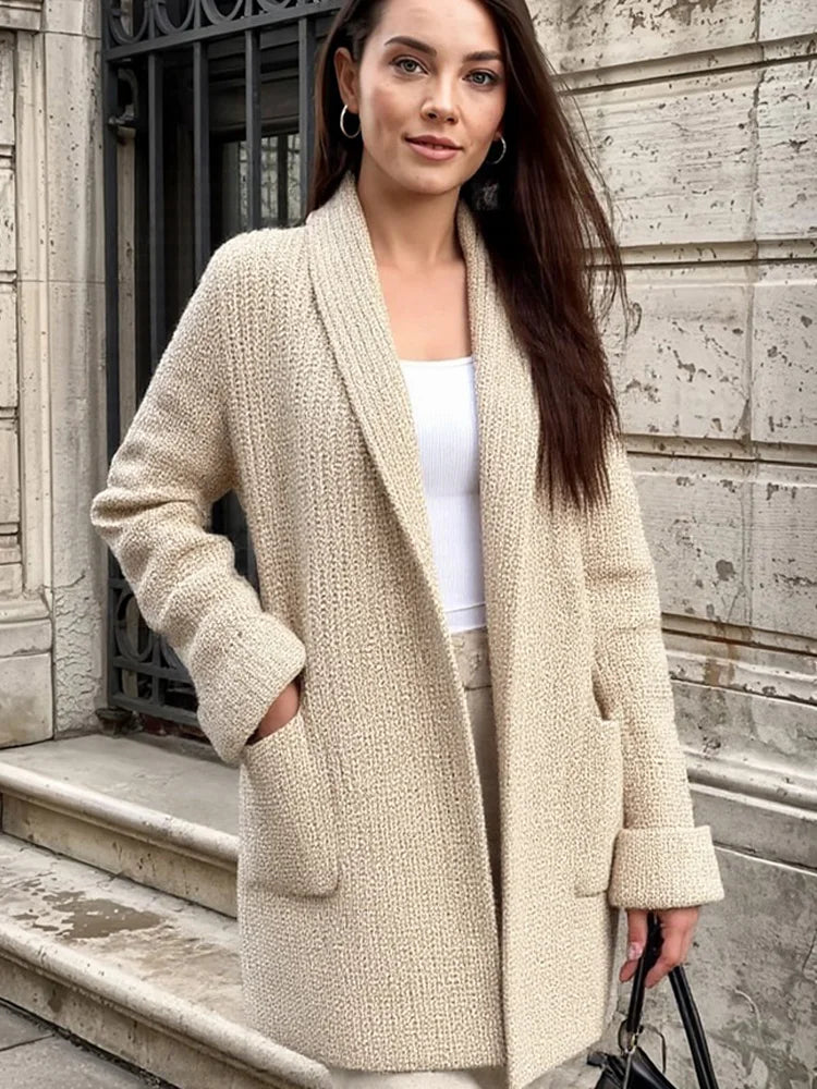 New Fashion Knitted Long Sweater Coat Autumn Winter Long Sleeve Knitted Cardigan Sweater Women Casual Loose Warm Clothes